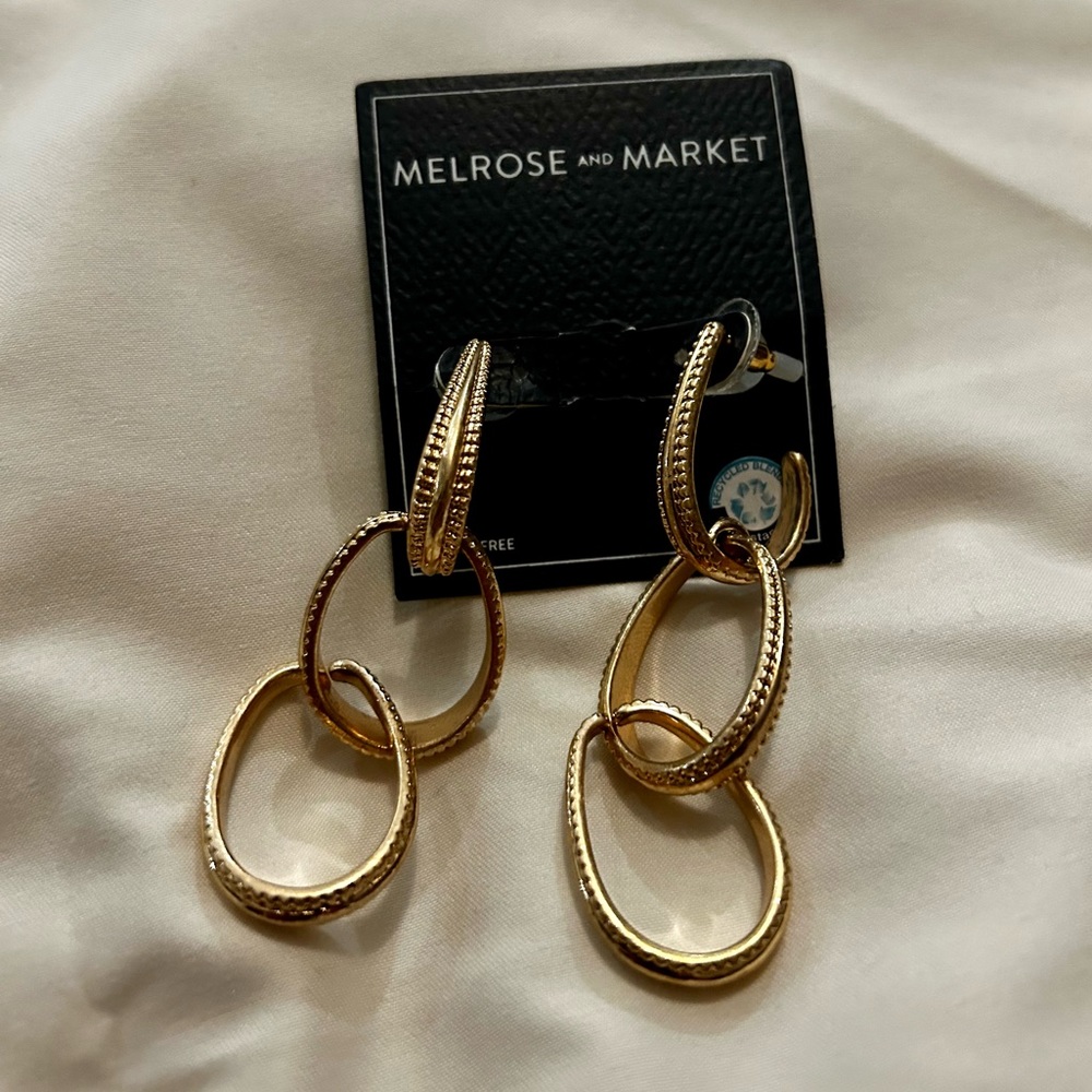 Melrose and Market Gold Costume Statement Earrings